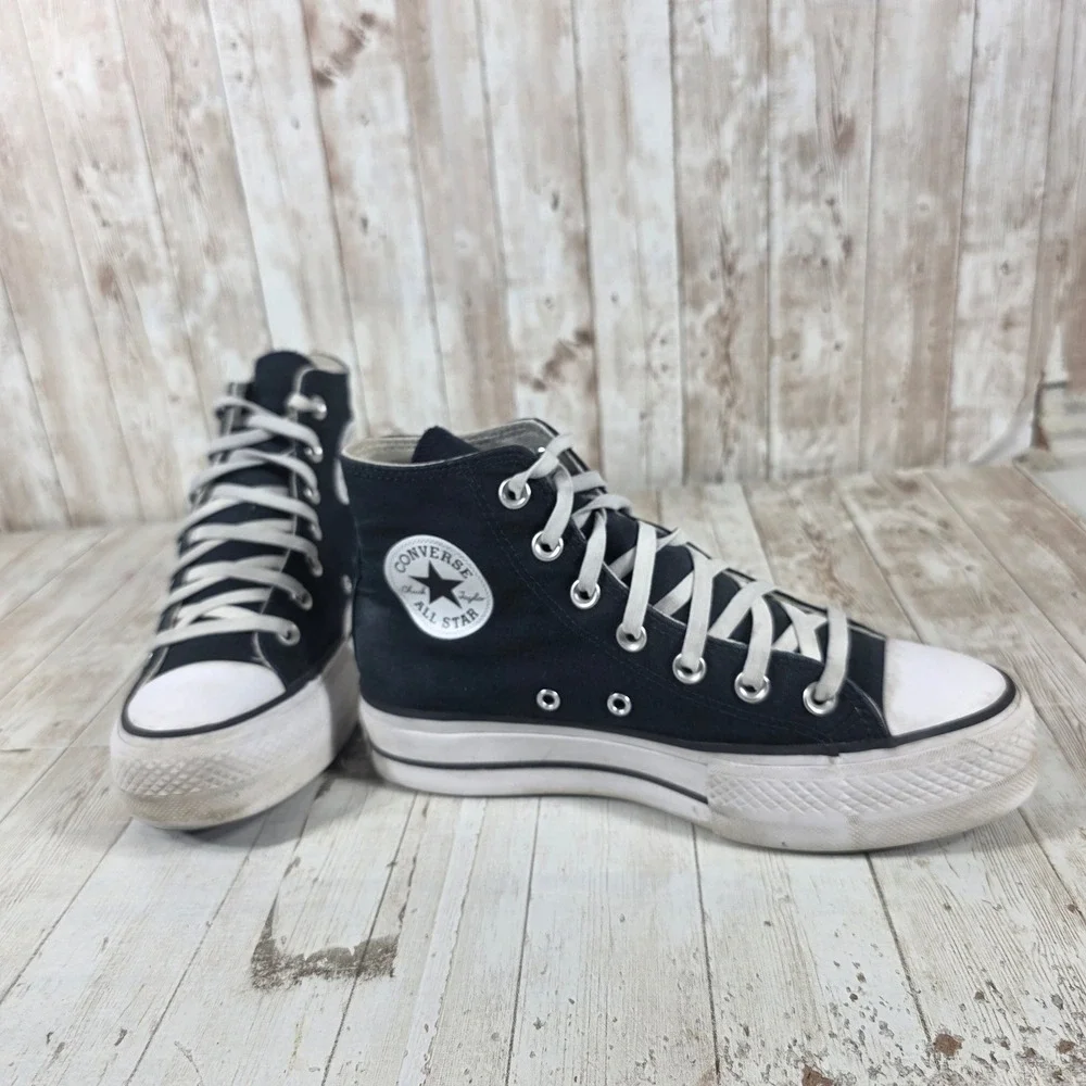 Converse Chuck Taylor All Star Platform High Top Black Sneakers 560845F Womens 7 - Picture 8 of 8